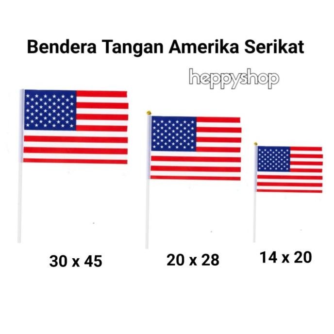 ~~~] Bendera Tangan Stik Pawai Negara Amerika Serikat