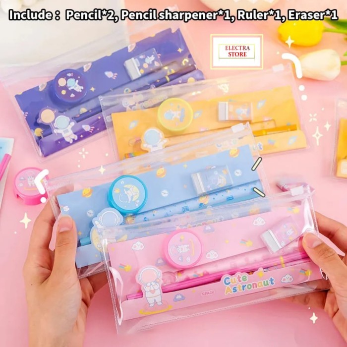 

HOT SALE! ES - Set Alat tulis Karakter Cute Astronot 5 in 1 Paket Alat Tulis