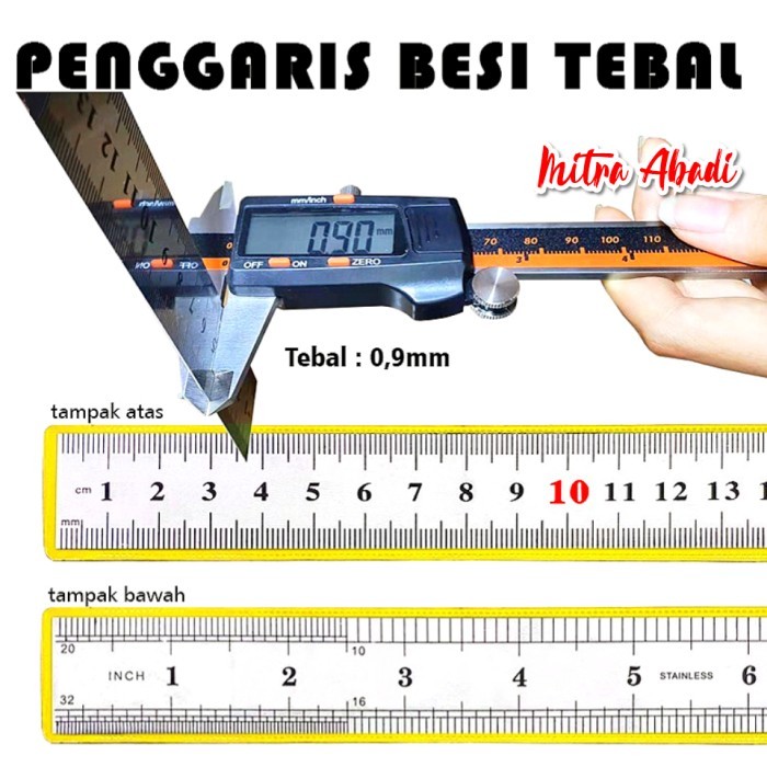 

FREE ONGKIR PENGGARIS / MISTAR BESI STAINLESS STEEL TEBAL KODE 496