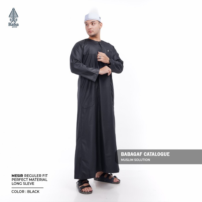 TERLENGKAP GAMIS MESIR BABAGAF JUBAH PRIA DEWASA MODEL TANPA KERAH KODE 432
