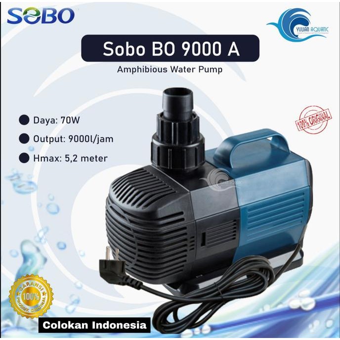 Pompa Kolam Sobo BO 9000 A Amfibi Pump Original