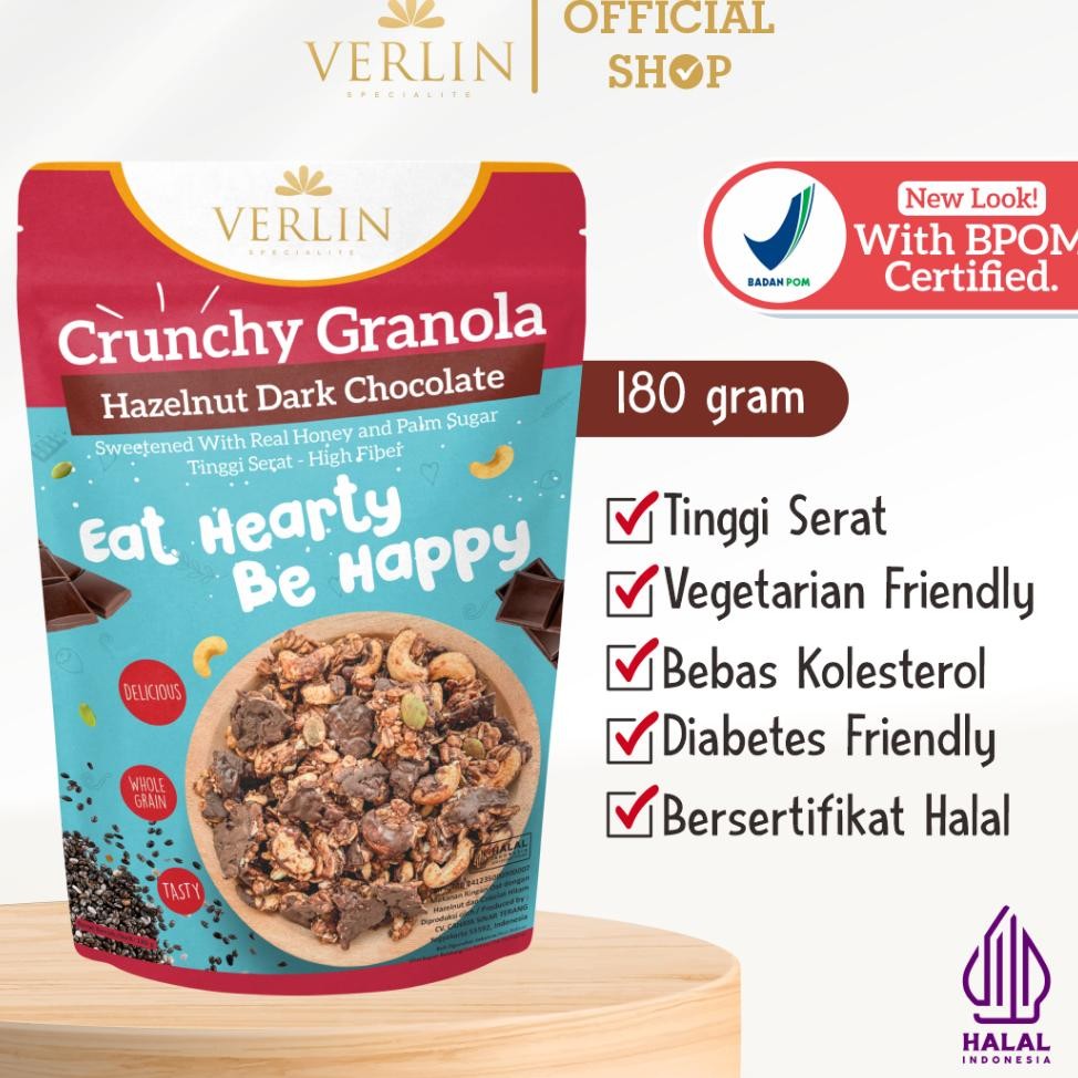 

Verlin Crunchy Granola Hazelnut Dar Chocolate