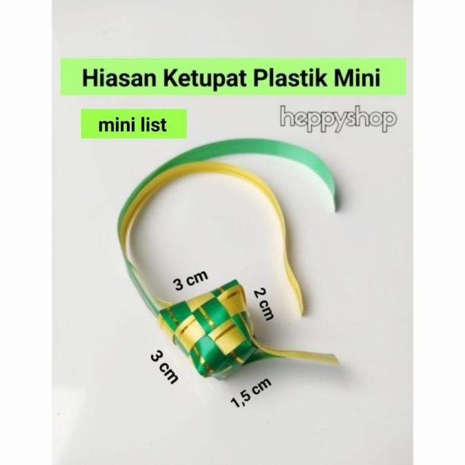 

((((()paling dicari] Hiasan Ketupat Plastik Mini, Hiasan Pita Parcel Lebaran Idul Fitri