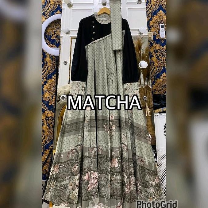 Queenasyari - Gracia Set Hijab Silk Sutra Grade A Ld 110-140Cm Dress Gamis Pesta Mewah Terbaru Konda