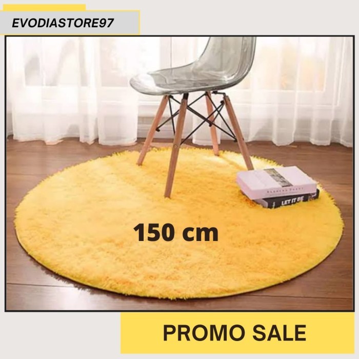 Karpet Bulu Korea Bulat, Alas Lantai Bulu Bulat, Tikar Bulu Bulat Terlaris