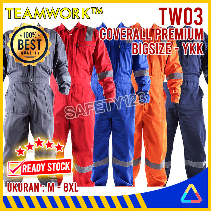 TW03 TeamWork Coverall Premium Super Big Size Wearpack Kerja Safety