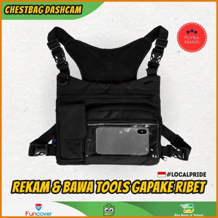 TERLARIS Chestbag Tas Dada body protector Record Camera Gadget Motor rompi