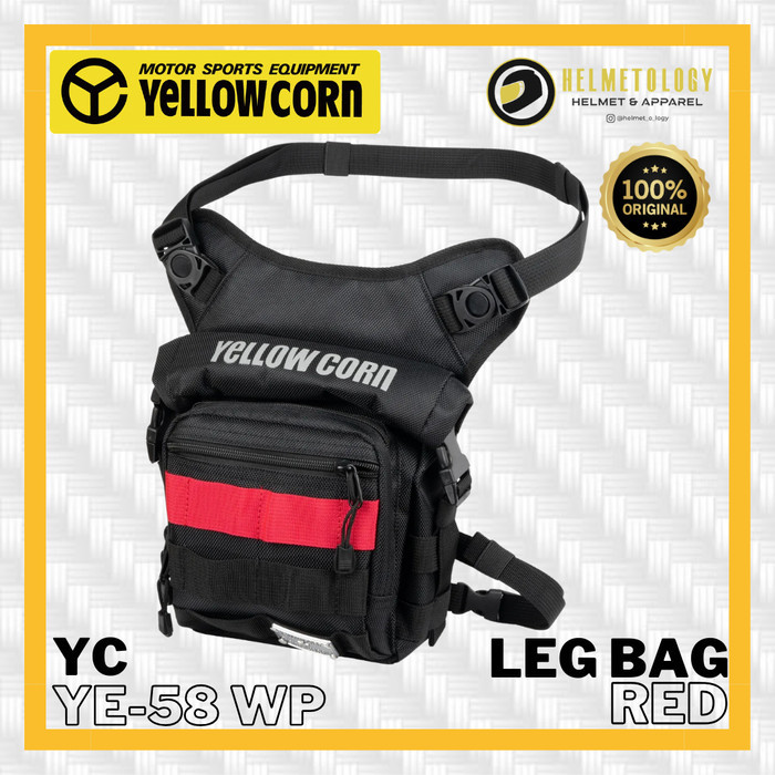 Yellowcorn YE-58 Leg Bag Red Waterproof Waistbag Tas Paha Yellow Corn Original