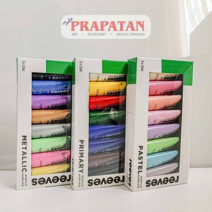 

TERBARU Cat Akrilik Set Reeves 8x22ml PASTEL METALLIC Reeves Acrylic Set