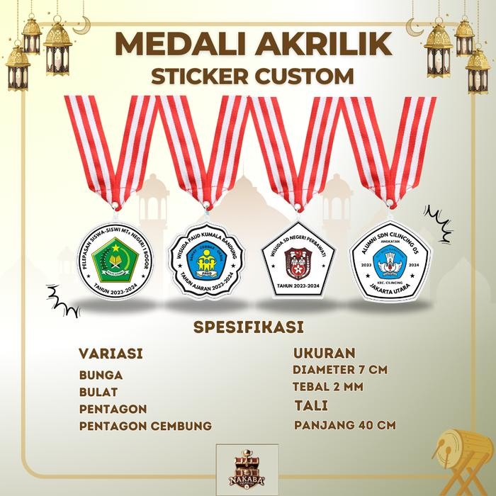 

TERMURAH MEDALI AKRILIK CUSTOM STIKER PENGHARGAAN OLIMPIADE KELULUSAN WISUDA PRAMUKA SOUVENIR HADIAH