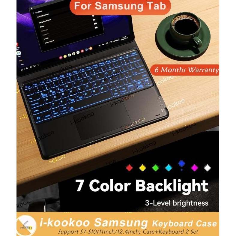I-Kookoo Samsung Tab S9/S9 Fe Keyboard Case Original ,Galaxy Tab S9 Keyboard Case,Samsung Tab S9 Key