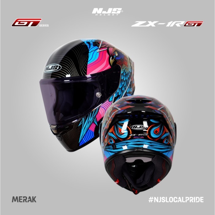 Helm Njs Zx-1R Gt Merak Solid Original Sni