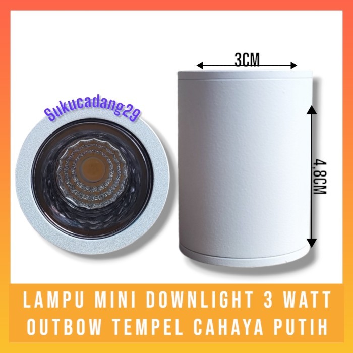 Lampu Lemari Tempel 3 Watt Mata Cob Led Downlight Outbow 3W