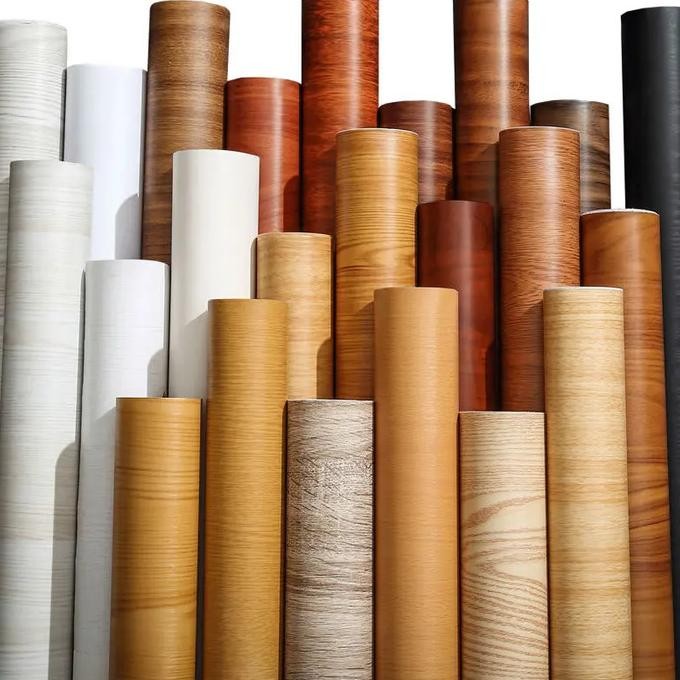 Sticker Wallpaper Lantai / Dinding /Keramik Motif Kayu / Marmer 1 Roll