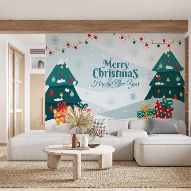 Wallpaper Custom Dinding 3D Spesial Natal Vinyl & Sticker Tahan Lama Lapakdanielfernandez