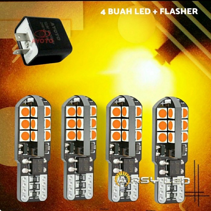 Paket Lampu Sein Sen Isi 4 Led Arrow + Flasher Motor Beat Vario Mio