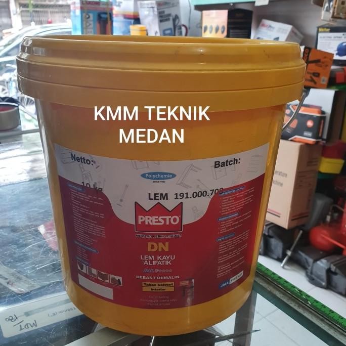 Presto-Dn Lem Kayu Mebel Hpl Lem Putih 10Kg Pail Presto Dn Original Dan Terpercaya