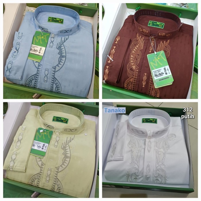 Baju Koko Almia Lengan Panjang Jumbo Big Size Al Mia Al-Mi'A Muslim