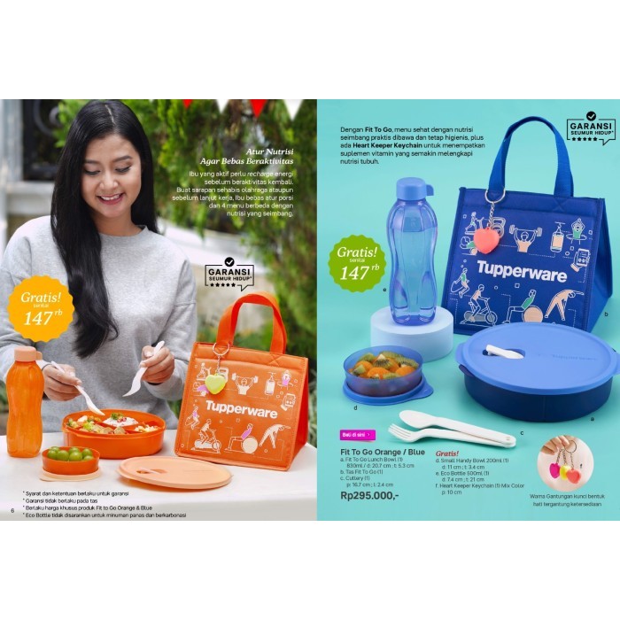 DOVASOID LUNCH SET TUPPERWARE FIT TO GO PURPLE - TOSCA KODE 1309