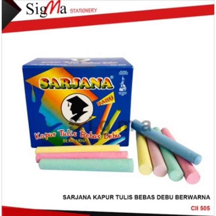 

TERBAIK KAPUR TULIS WARNA SARJANA 1 KOTAK ISI 50PCS KODE 1204