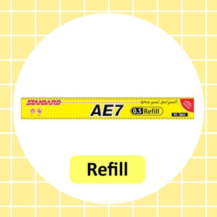 

SPECIAL REFILL ISI PULPEN STANDARD AE7 0.5MM (12 PCS) KODE 376