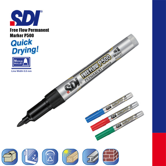 

TERUJI SDI P500 SPIDOL PERMANEN / PERMANENT MARKER FREE FLOW KODE 485