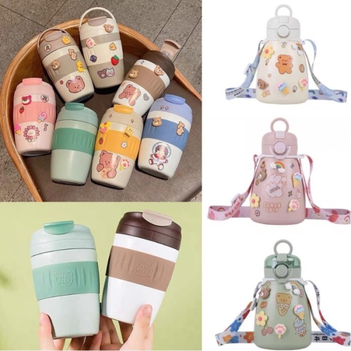 

cute bottle cute thermos with diy stickers botol