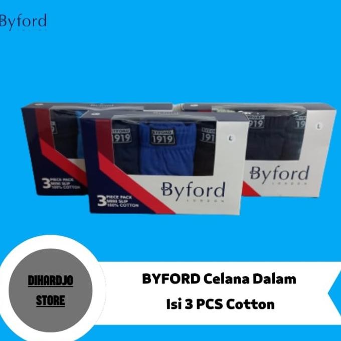 Byford Celana Dalam Pria Segitiga Brief Isi 3 Pcs Bahan Katun Terlaris