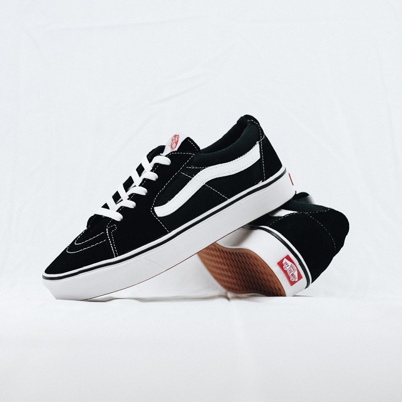 New (SUPER SALE) Vans Sk8-Low Comfycush Black / White Original