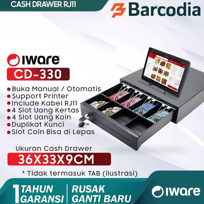 

MINI CASH DRAWER / LACI KASIR IWARE CD-320 (33x36cm) RJ-11