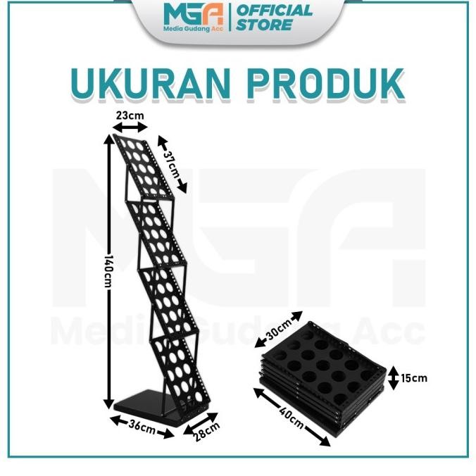 

Grosir Rak Brosur / Rak Display / Rak Majalah 4 Susun Lipat Besi