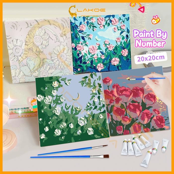 

LAKOE 20x20cm Paint by Number aesthetic Series Diy digital painting kit Kanvas Painting