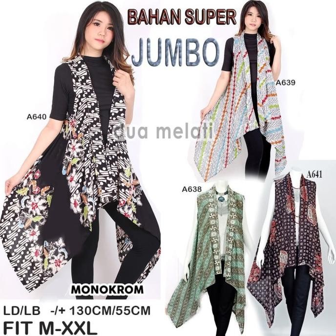 Outerwear Batik Wanita Outer Gamis Rompi Luaran Fashion Muslim Tunik Sofiadwiputri