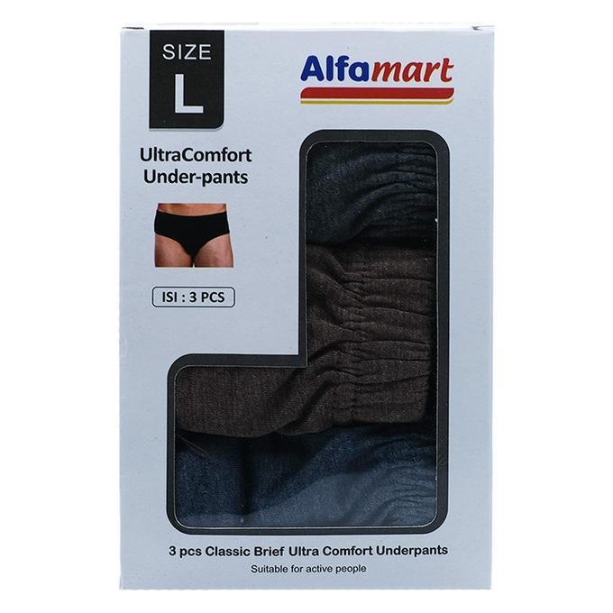 Alfamidi / Scorlines Underpants Celana Dalam Pria Classic Brief L 3 Pc Terbaru