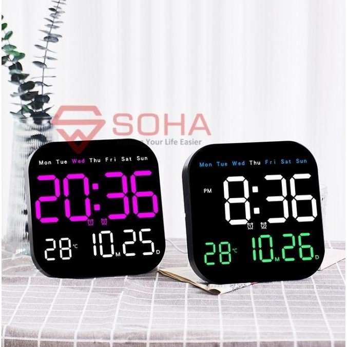

Jam Dinding LED Timer Countdown Digital LED Free Remote Control JD-6650 Jam Weker Alarm Bisa Standing LC