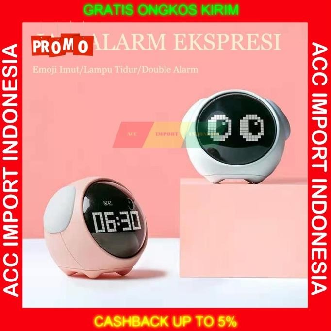 

Jam Alarm Karakter Emoji Pink Lucu Jam Weker Meja Clock Tidur Sahur LC