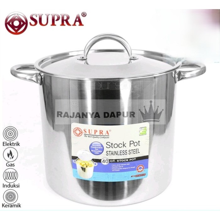 Supra Stainless Stockpot 40 Qt / Panci Masak Jumbo
