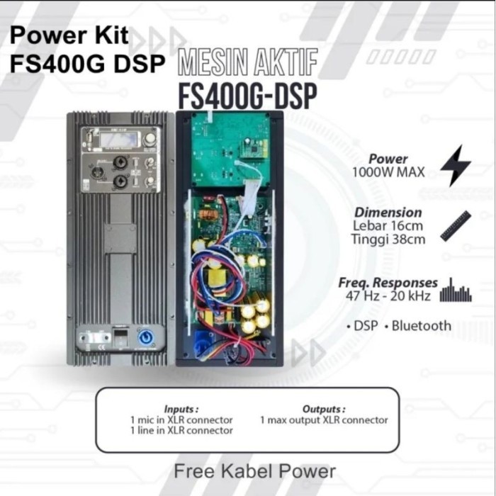 POWER KIT DSP - MESIN ACTIVE SPEAKER DSP FS-400G Bluetooth Dsp