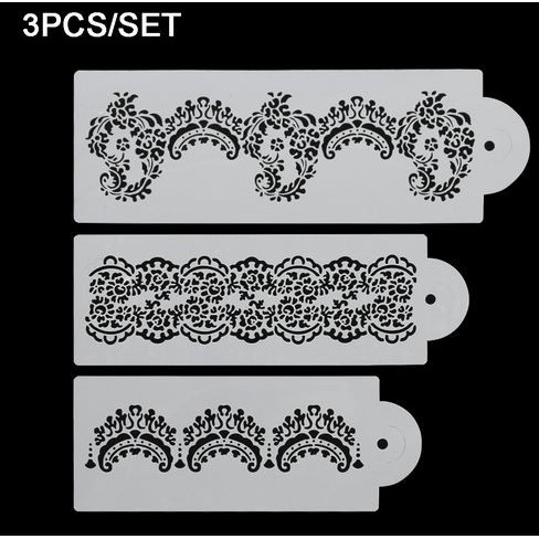 

TERBARU Flower Vines Cake Stencil (3pcs) #16