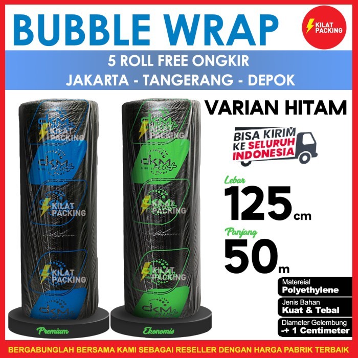 

Plastik Bubble Wrap Varian Hitam Bubble Wrap Dkm+ 125Cm X 50M /Roll