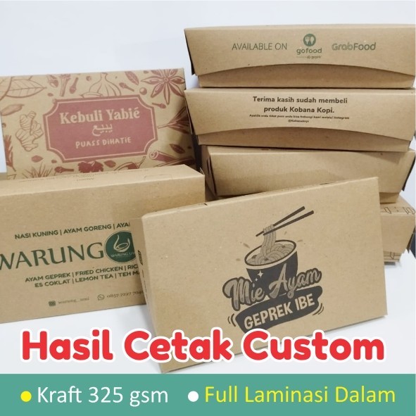 Promo Lunch Box Paper Cetak Custom / Print Cetak Sablon Lunch Box M & L
