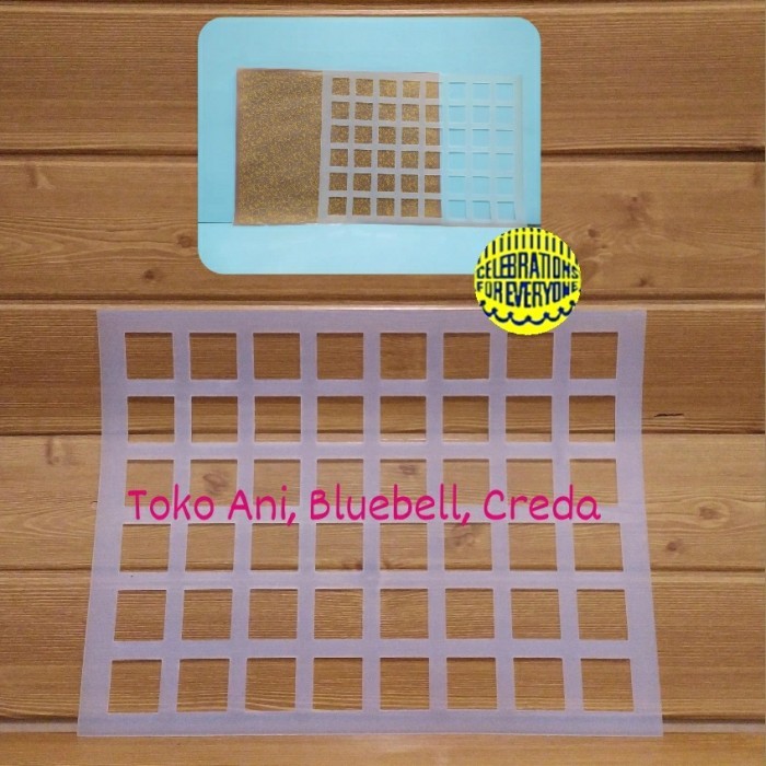 

TERBARU Stencil Mat For Chocolate : Square , 3 x 3 cm , 63 cavity