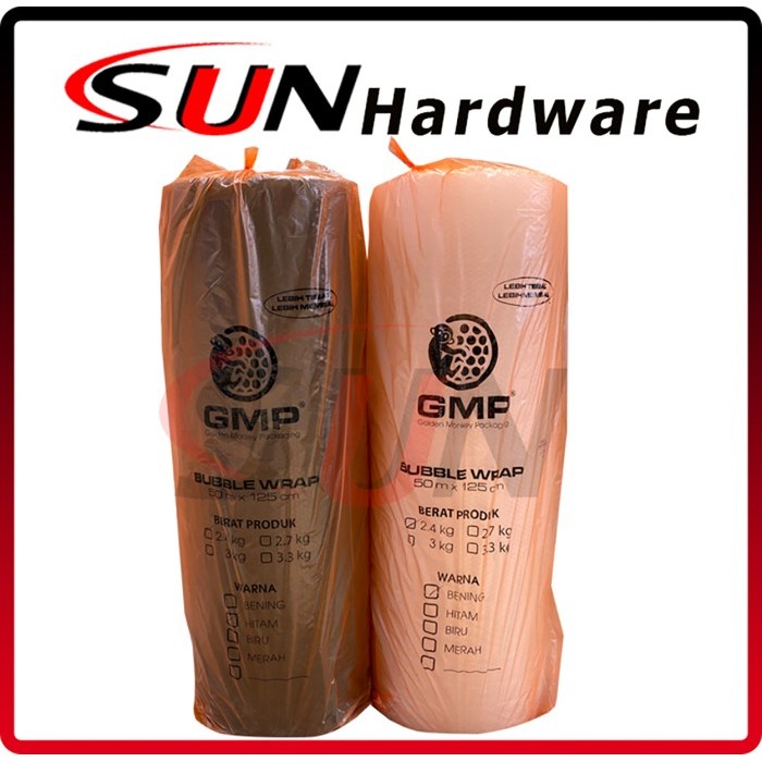 

Bubble Wrap Rol 50 M X 125 Cm 2.3 Kg Buble Hitam Putih Transparan
