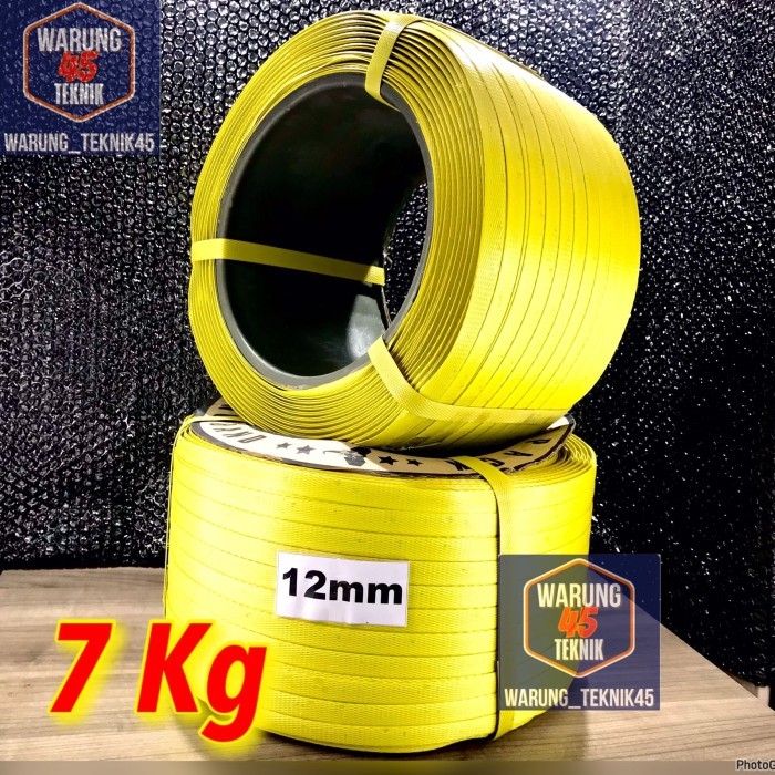 Plastik strapping straping band 12 mm berat 7 kg tali kuning straping