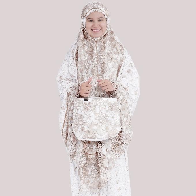 Mukena Sutra Paris Prada KD Lebar Tas Behel / Mukena Sutra Ori Bagus Terlaris