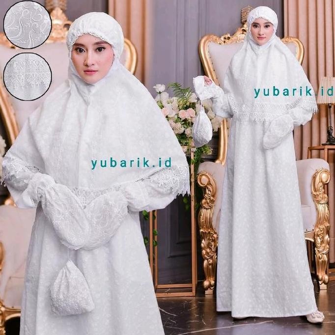 GAMIS IHROM KOMPLIT BERGO + SARUNG TANGAN + KANTONG BATU MODEL BUSUI BAHAN KATUN PARIS BORDIR PAKE F