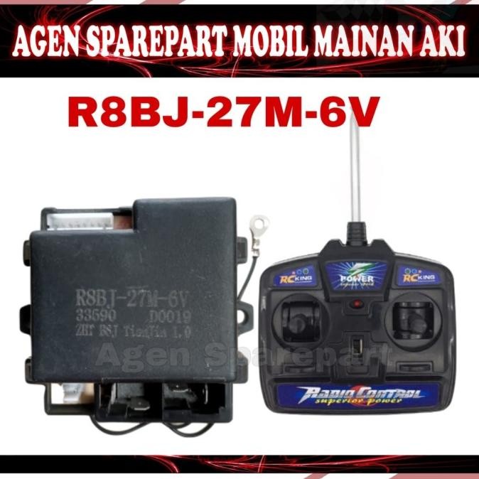remote + remot r8bj-27m-6v mobil mainan aki pliko asli