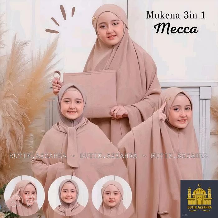 Butik.Azzahra Mukena Anak Tanggung Crinkel Lesty Airflow 3In1 Atasan Nyaman Panjang Muslim Bordir