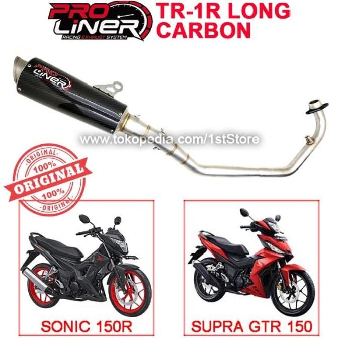 Spesial Original Proliner Tr 1R Carbon Long Sonic 150R Supra Gtr 150 Knalpot 1
