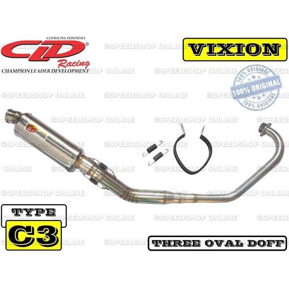 Miliki Knalpot Cld Vixion Type C3 Silencer Tri-Oval Doff